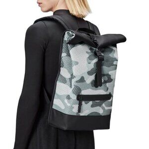 RAINS Rolltop Rucksack Mesh W3 Camo NWT. MSRP $120